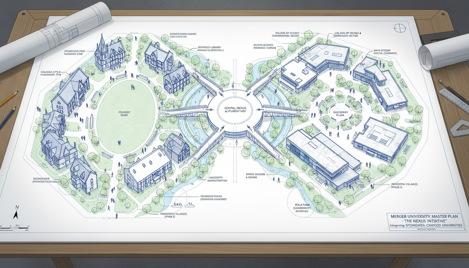 What happens when two universities decide to become one?
